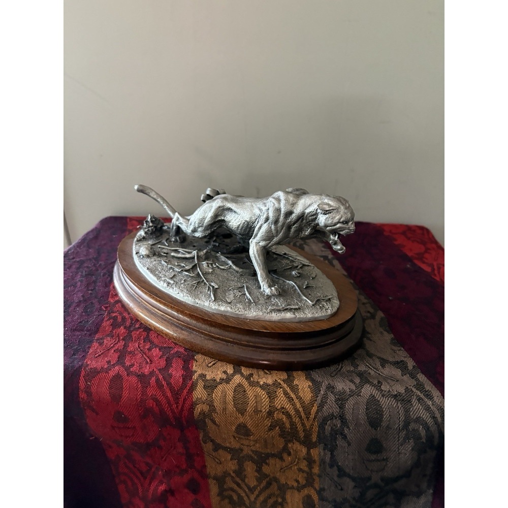 Nat'l Audubon Society Pewter Florida Panther 75th Anniversary Sculpture